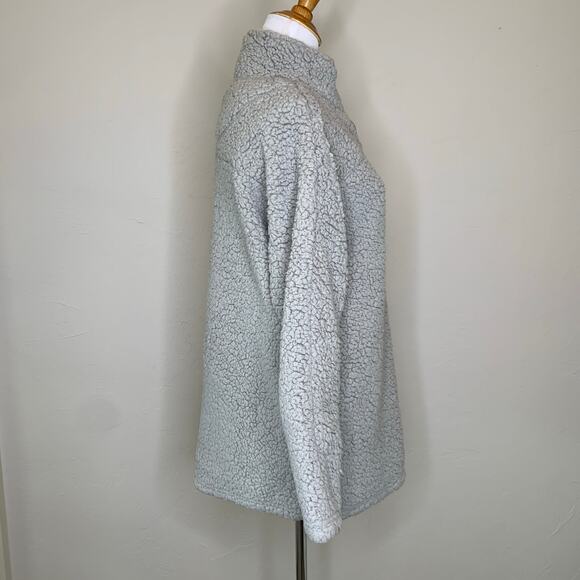 Gray Teddy Sweatshirt Pullover 1/4 zip Small - Picture 4 of 9